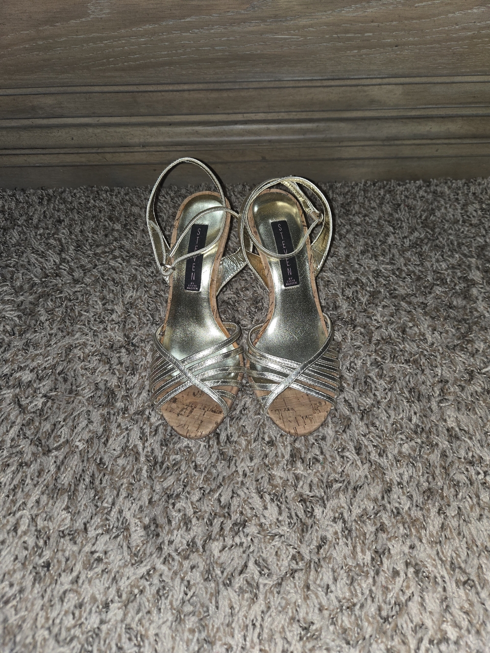 Steve Madden Metallic Gold Strappy Heeled Sandals